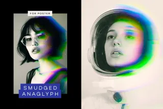 Smudged Anaglyph Poster Effect