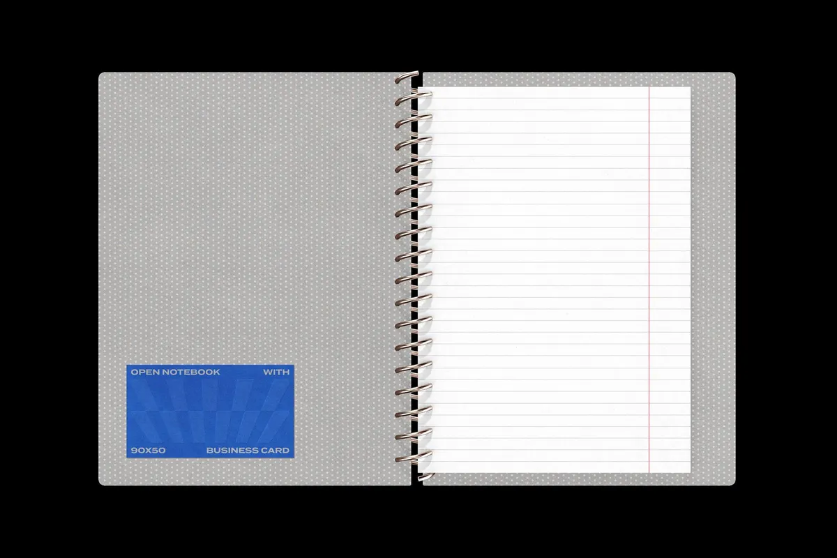 Spiral Notebook & Business Card Mockup