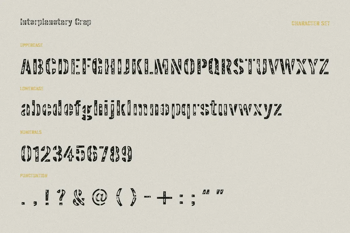 Interplanetary Crap - Grunge Military Font