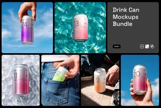 12 in 1 Can Drink Mockups Bundle