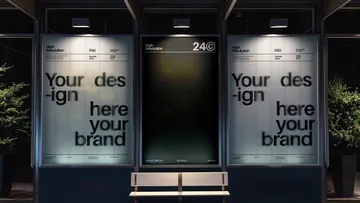 Bus Station Lightbox Banner Mockup