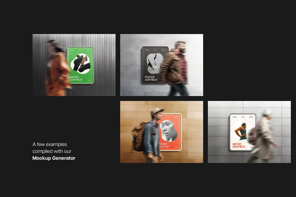 Subway Lightbox Poster Mockup Generator
