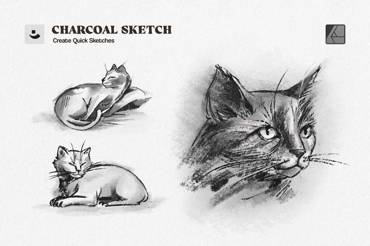 Charcoal Sketch Affinity Designer Brushes