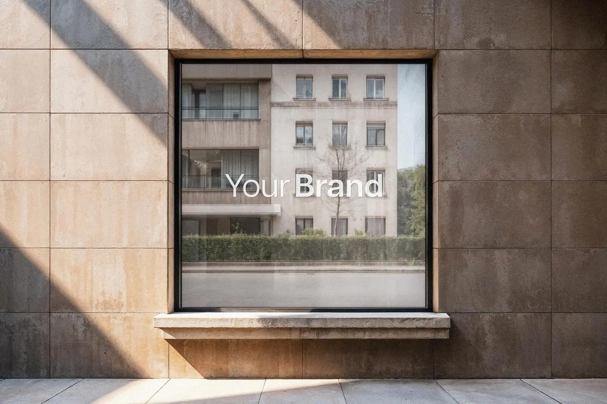 Square Window Sticker Mockup