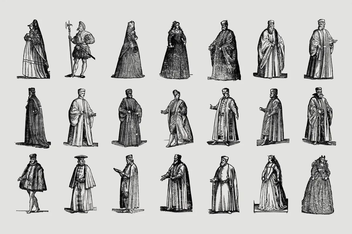History of Fashion - Vector Illustrations