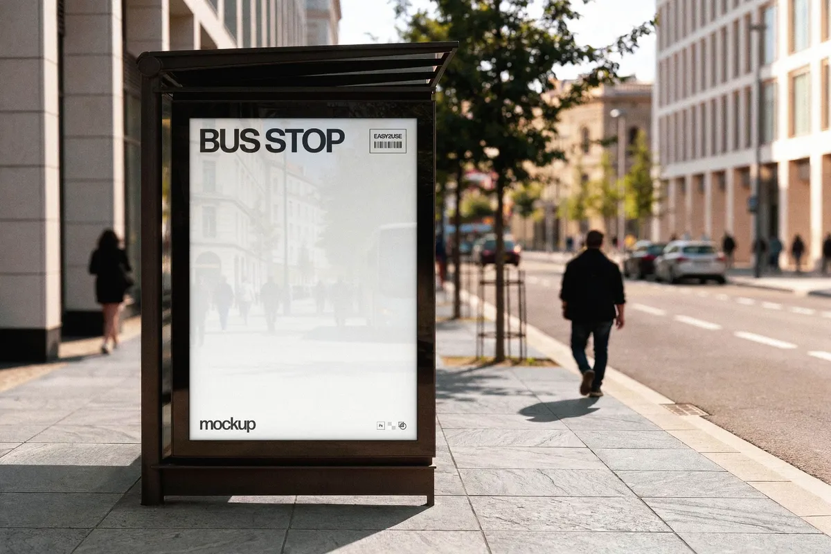 Bus Stop Advertising Mockup