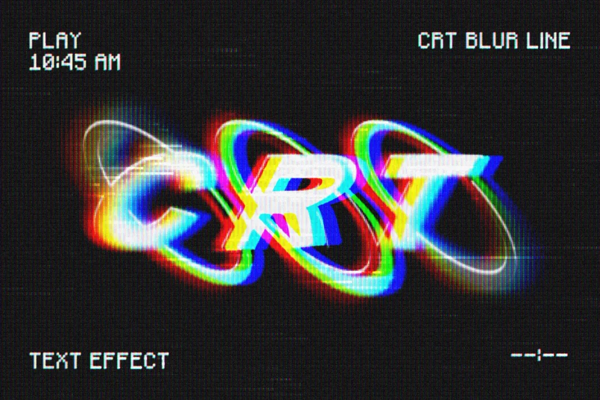 Neon CRT Blurry Text Effect