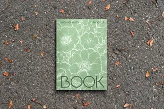 Hardcover Book Mockup on Asphalt Surface
