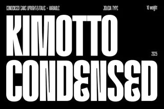 Kimotto Condensed - Bold Sans Serif Font