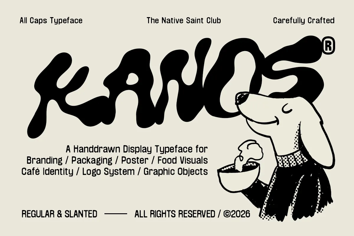 Kanos – Groovy Hand Drawn Display Font