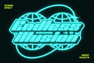 CRT Screen Text Effect