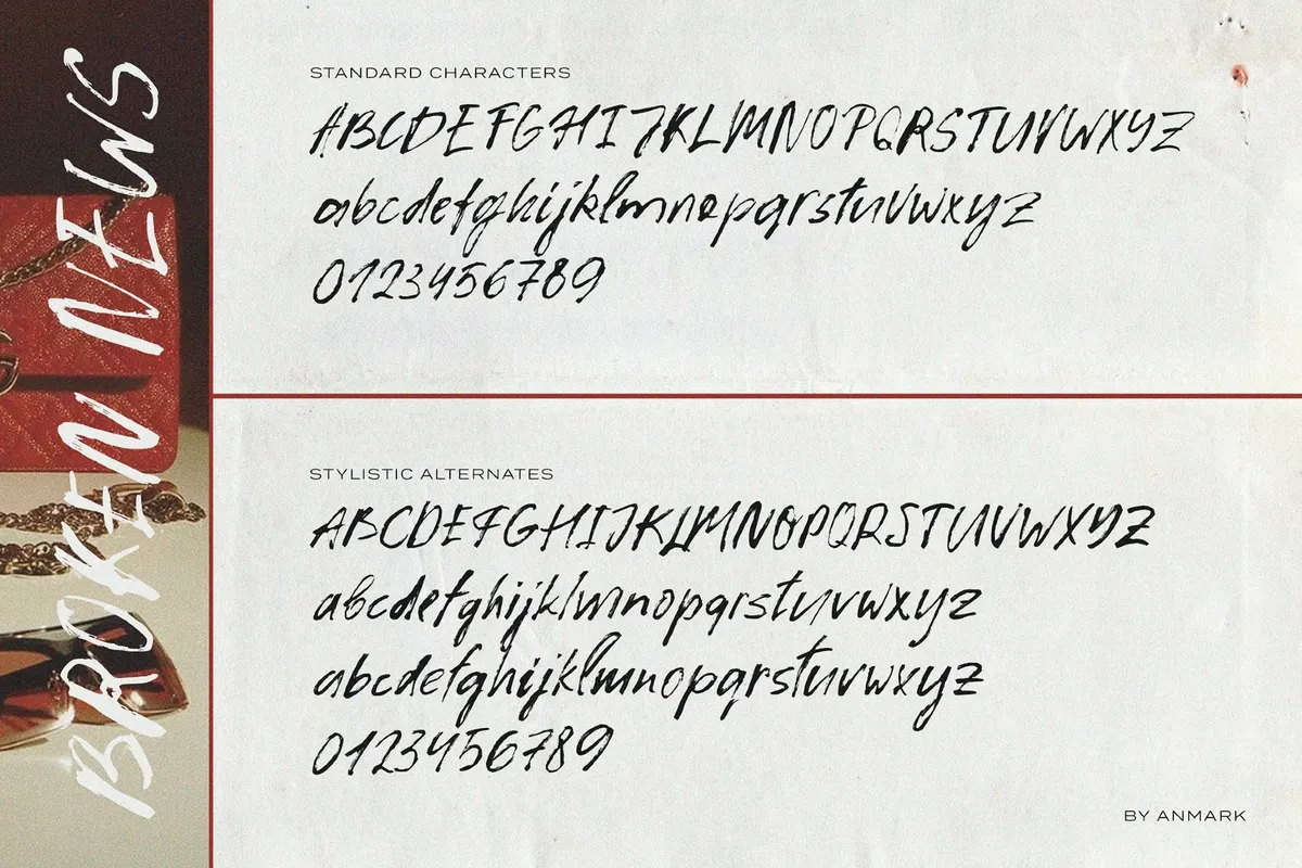 Broken News | Messy Handmade-Vibe Font