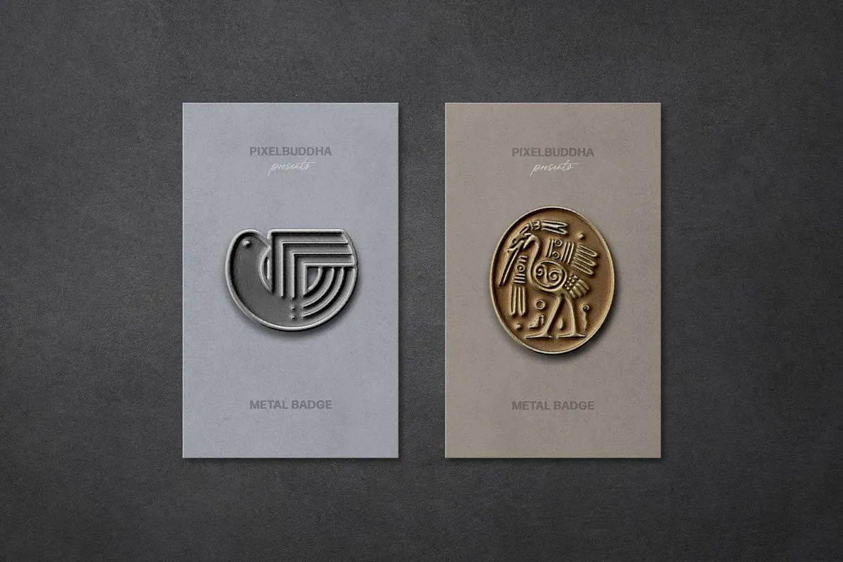 Metallic Pin Badge Mockup