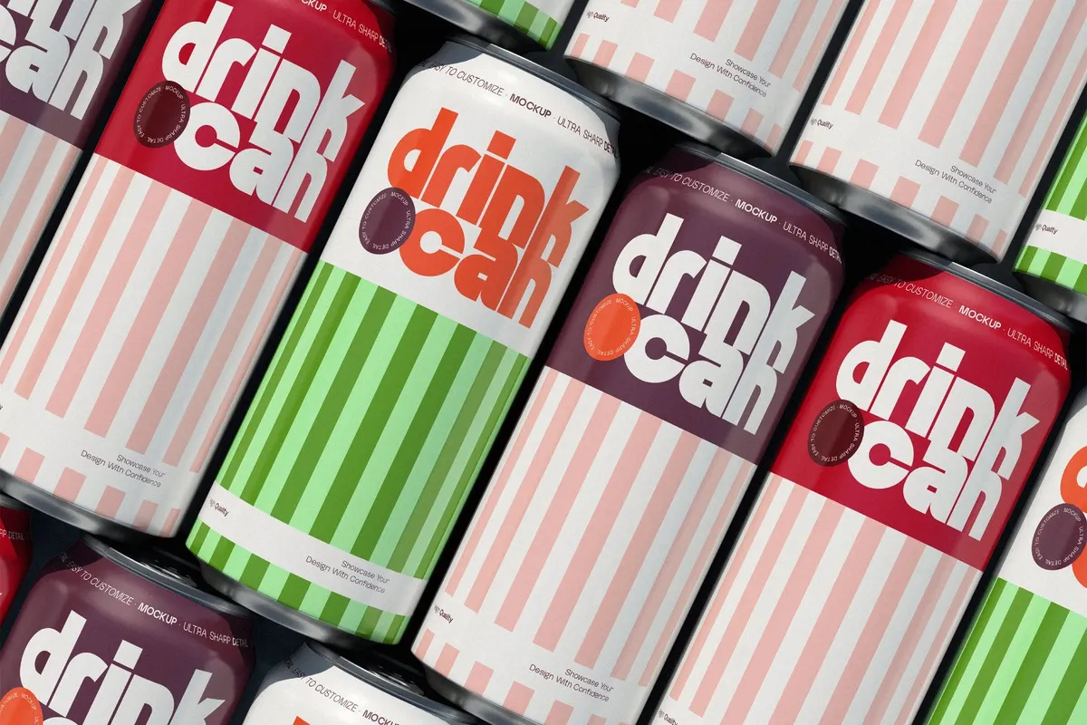 Aluminum Drink Can Mockup