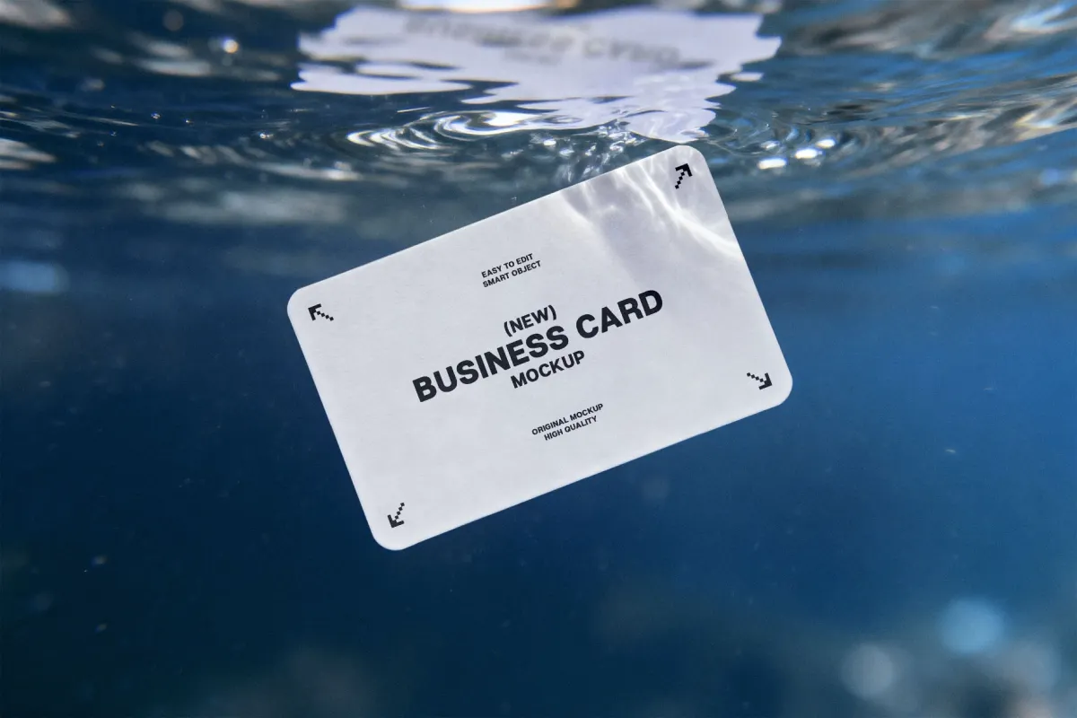 Underwater Business Card Mockup