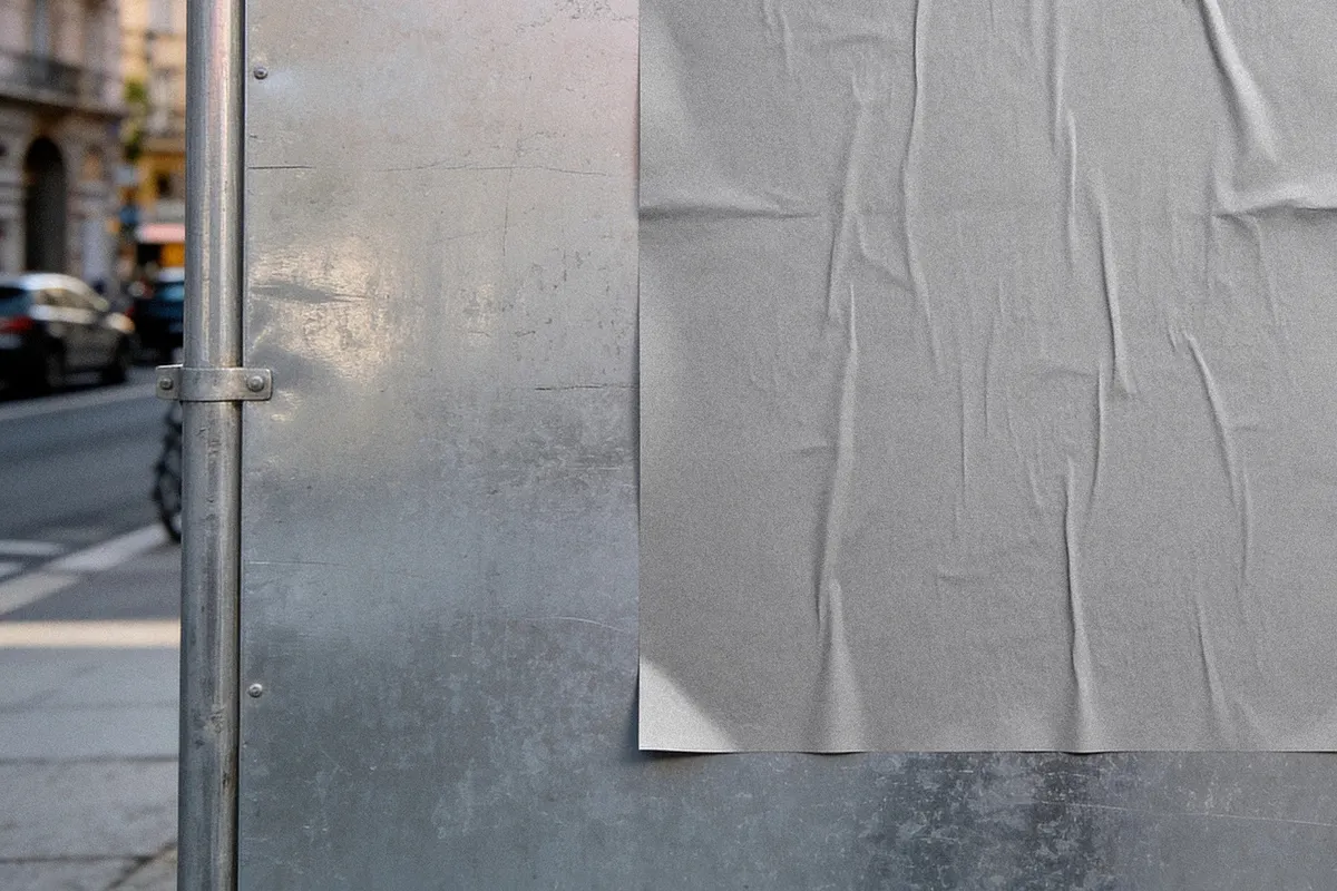 Poster Mockup on Construction Fence