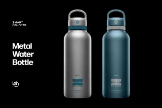 Reusable Metal Water Bottle Mockup