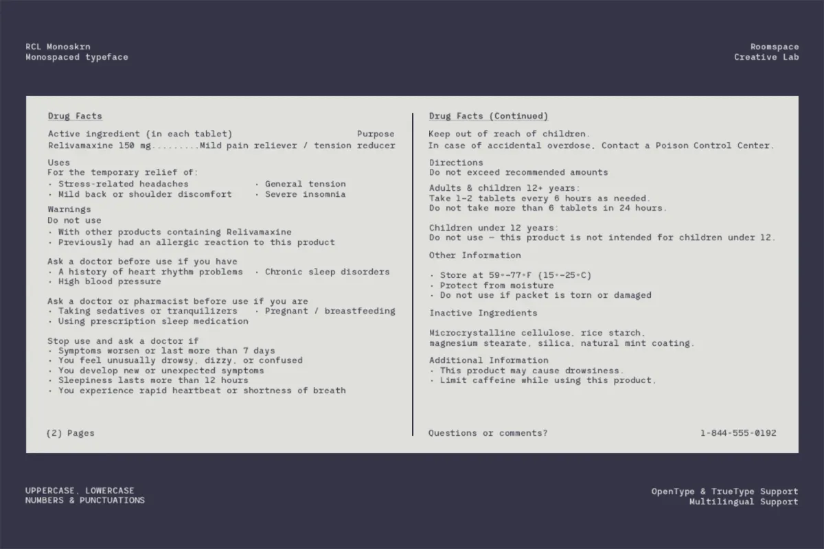Monoskrn – Modern Monospaced Font