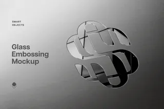 Debossed Glass & Metal Mockup