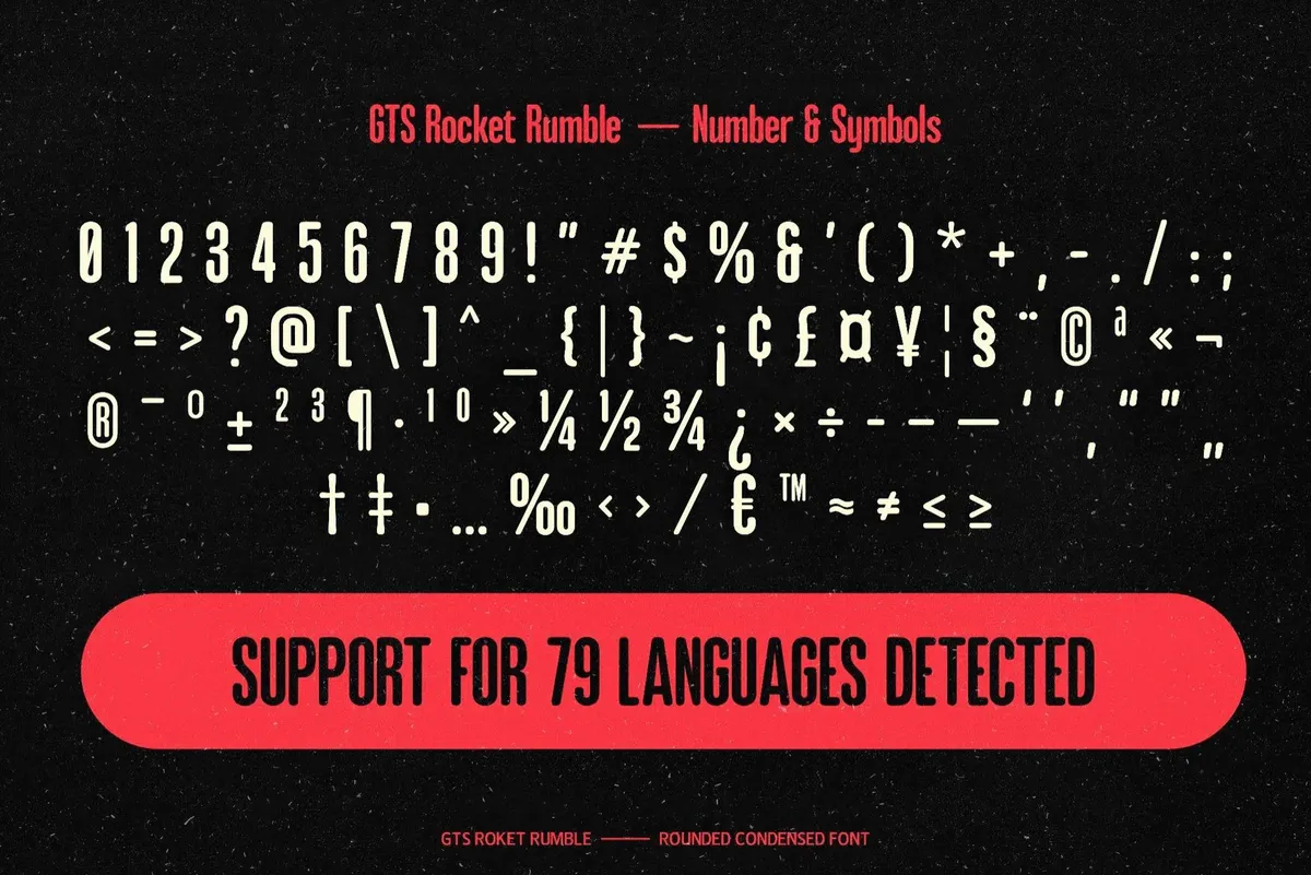 GTS Rocket Rumble — Retro Condensed Font