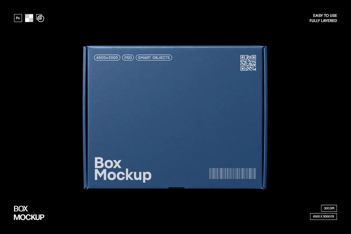 Flat Front Box Mockup
