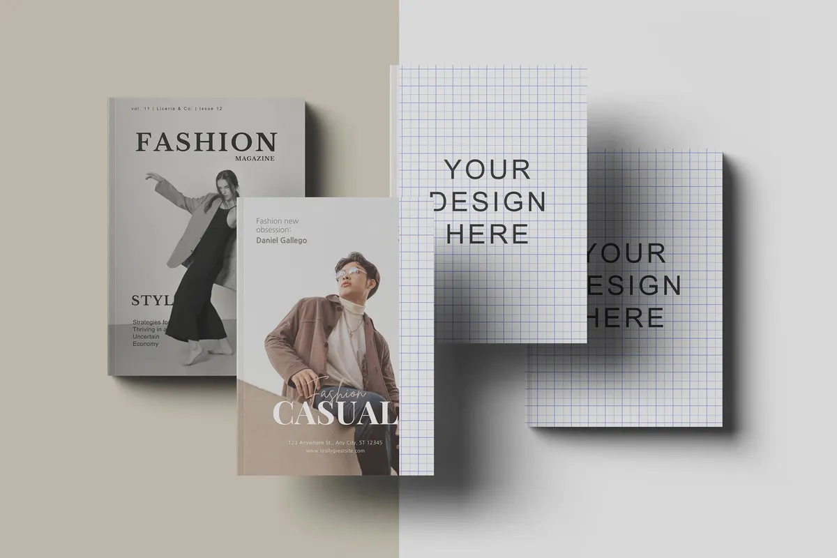 Softcover Books / Magazines Mockup Scene