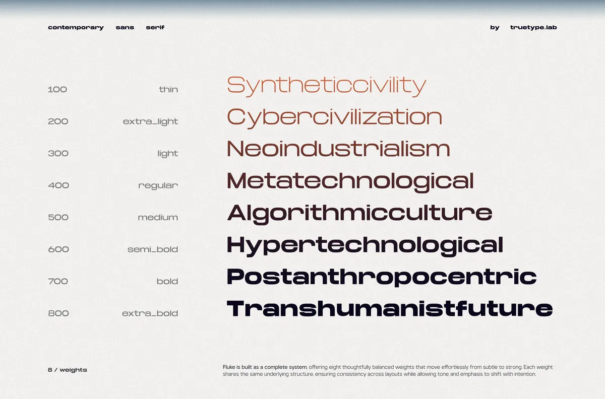 TRT Fluke - Expanded Sans Font