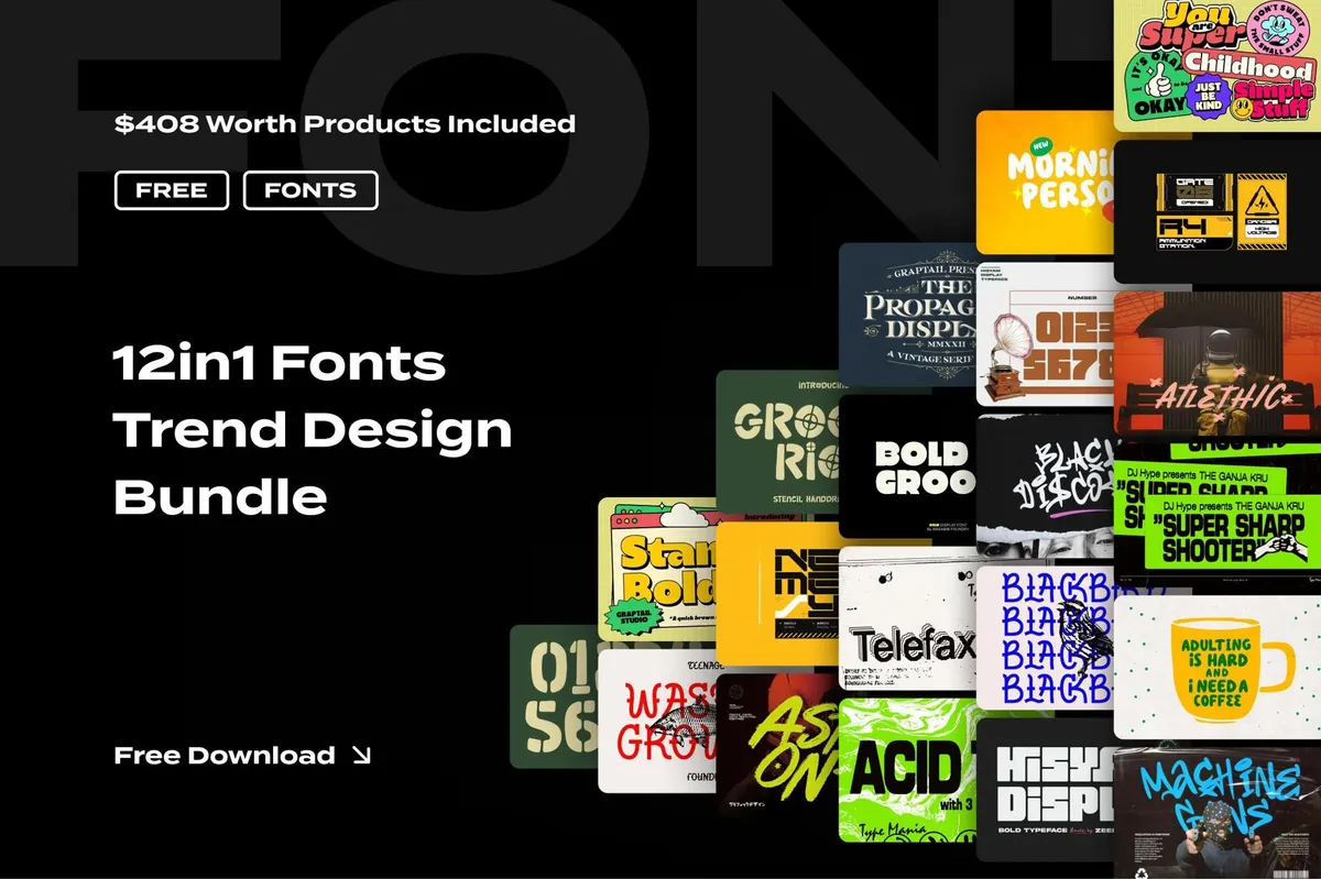 Free Fonts Trend Bundle 2025
