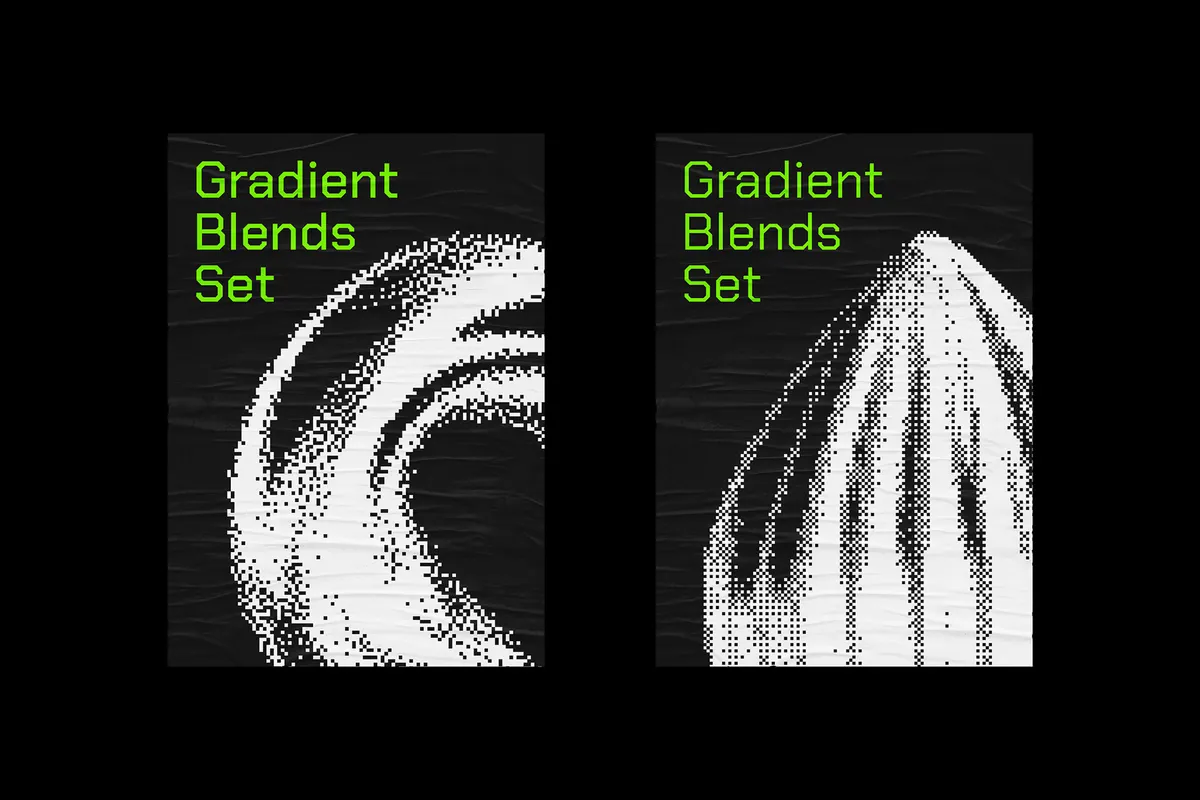 Dithering Bitmap Vector Shapes Collection