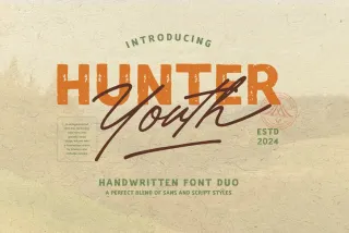 Hunter Youth - Vintage Handwritten Font Duo