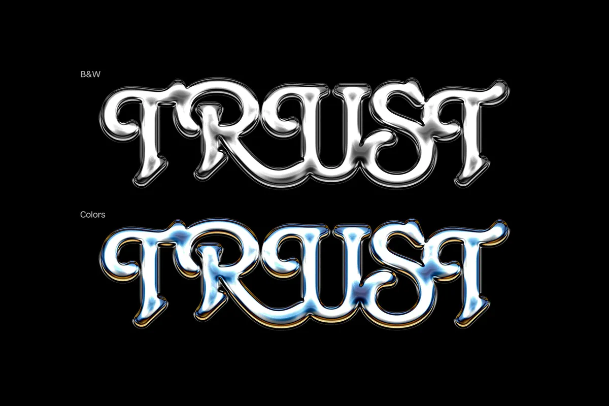 Iridescent Chrome Text Effect