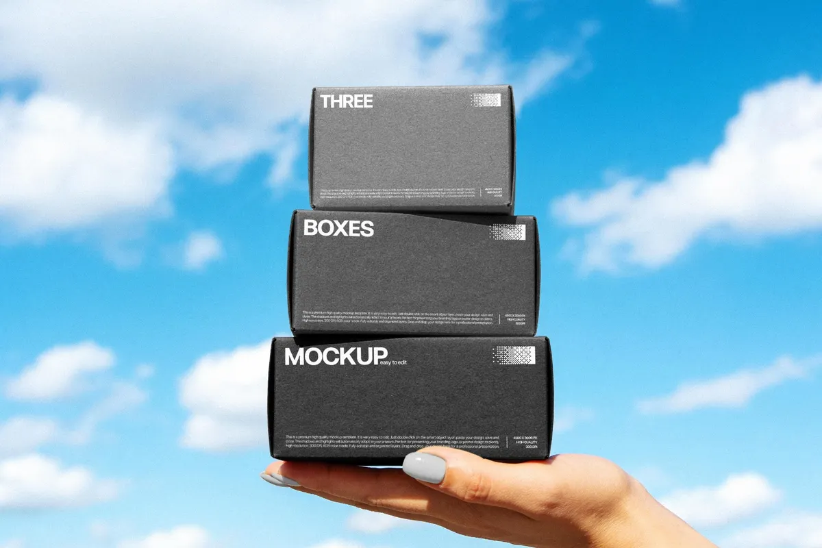 Outdoor Stacked Box Mockup