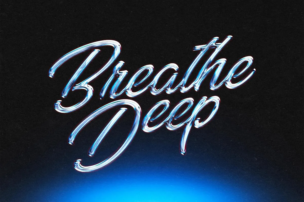 Cold Metallic Chrome Text Effect