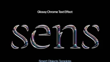 Glossy Chrome Text Effect