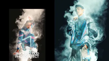Vertical Smoke Cloud Photo Effect