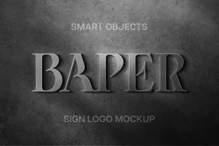 Steel Sign Logo Mockup