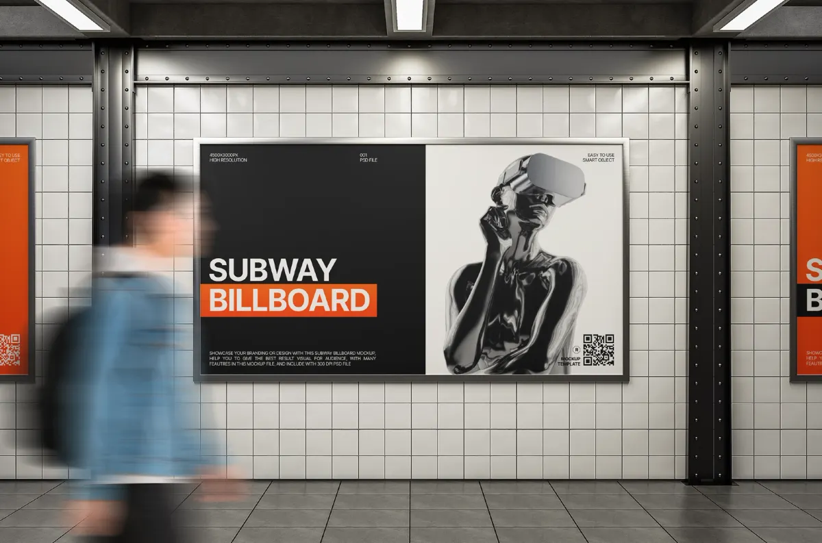 Subway Billboard Mockup