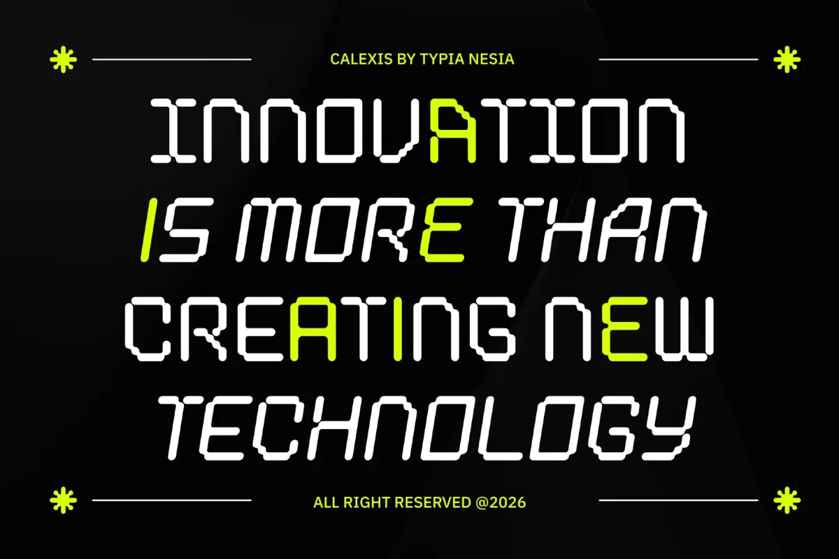 Calexis - Futuristic Techno Display Font