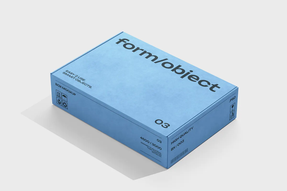 Wide Delivery Box Mockup