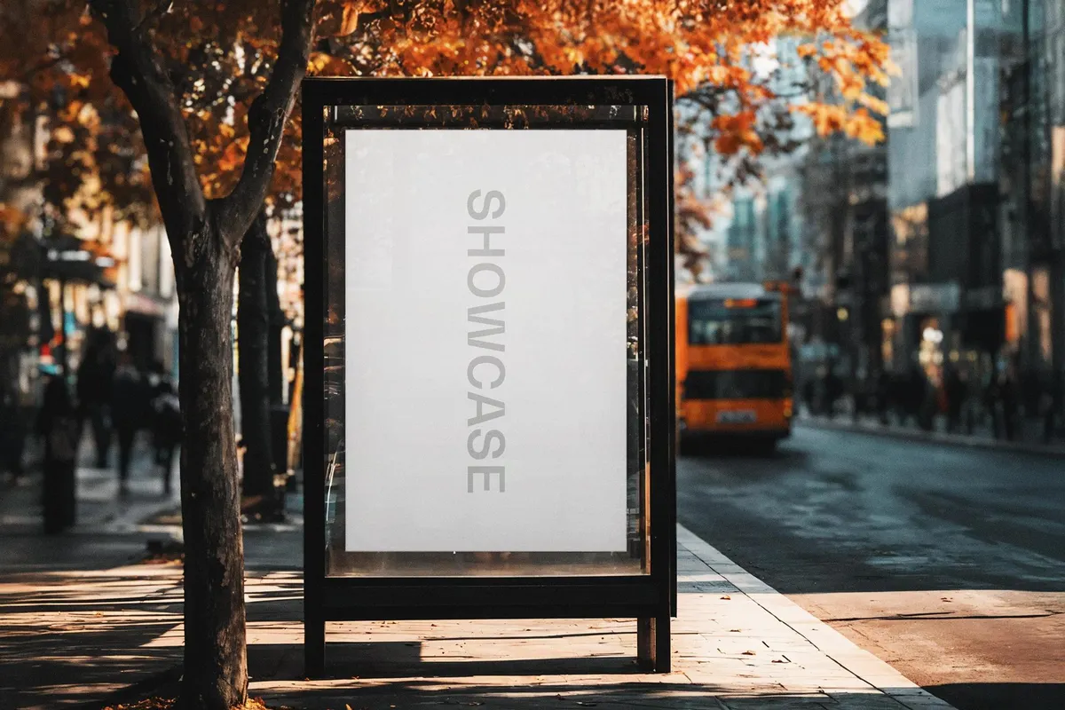 Bus Stop Poster Mockup