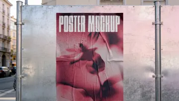 Poster Mockup on Construction Fence