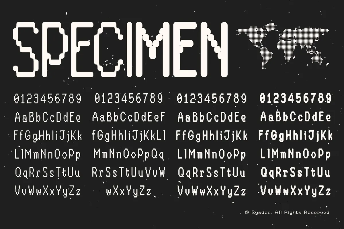 Sysdec - Futuristic Pixel Display Typeface