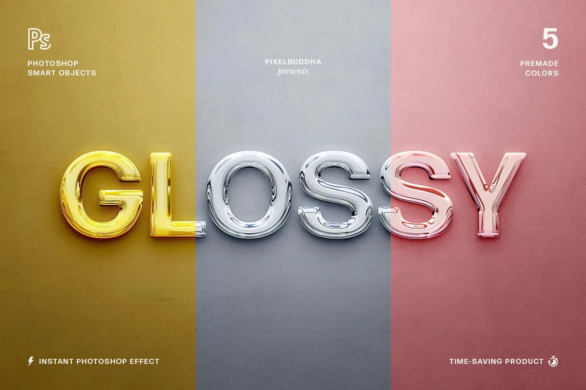Glossy 3D Text Effects