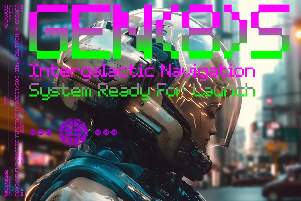 Roxbyte - Futuristic Pixel Font
