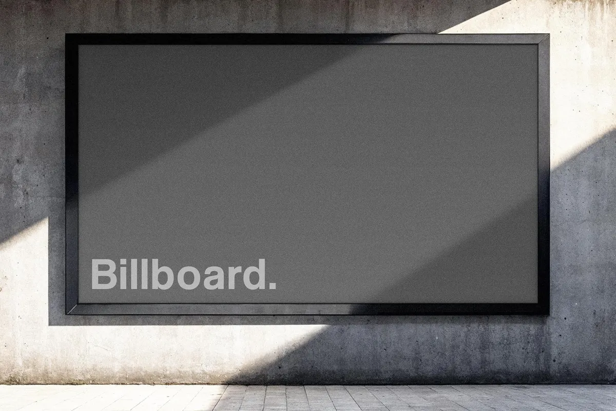 Outdoor Billboard Mockup with Shadow