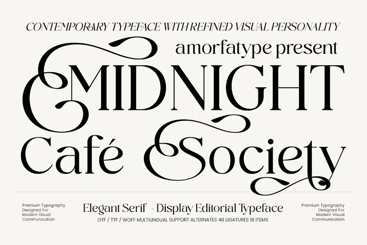 Midnight Cafe Society - Elegant Serif Font
