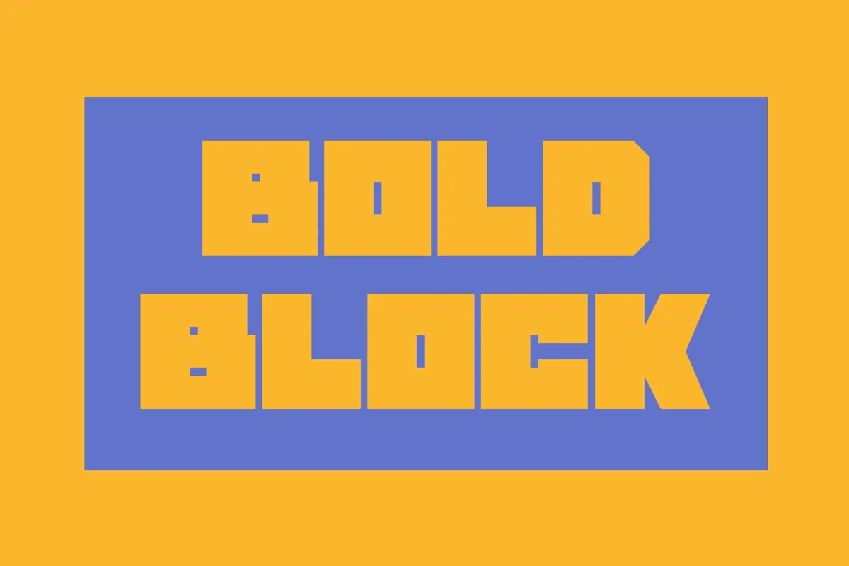 Bold Block Font