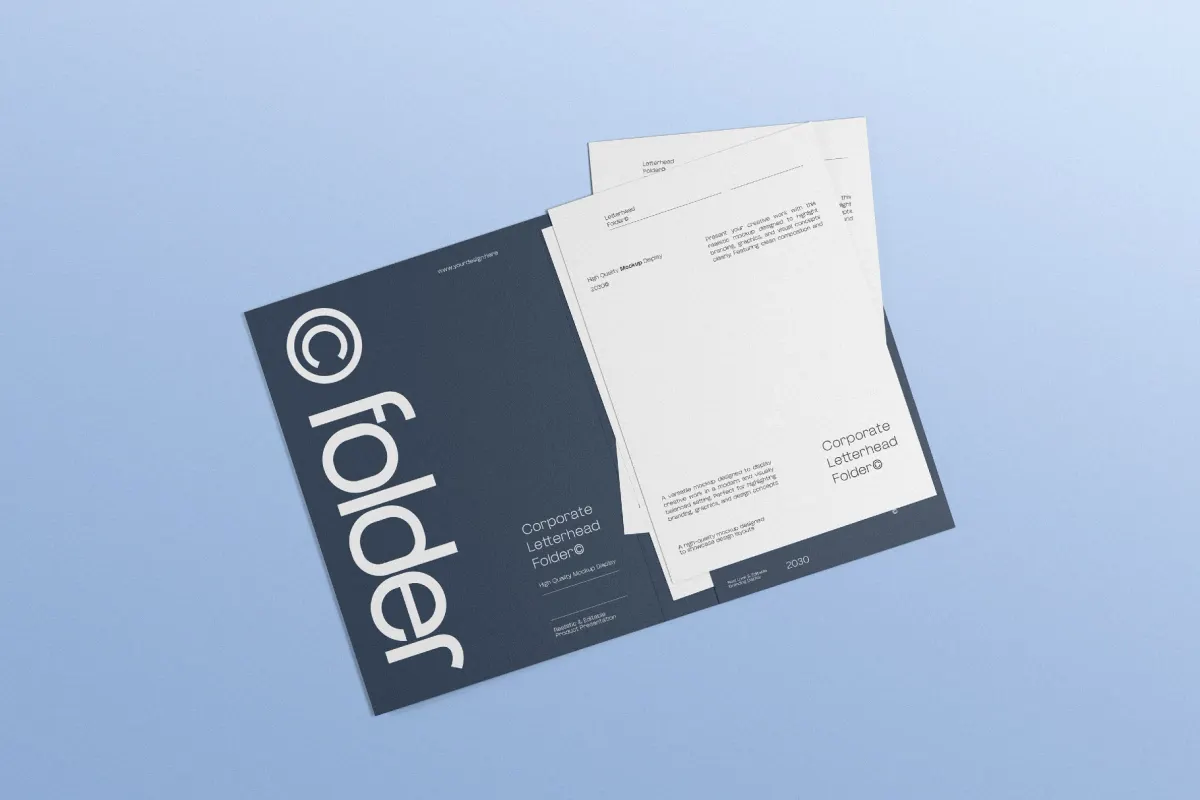 Corporate Folder Letterhead Mockup