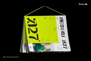 Hanging Magazine Mockup – Angled View