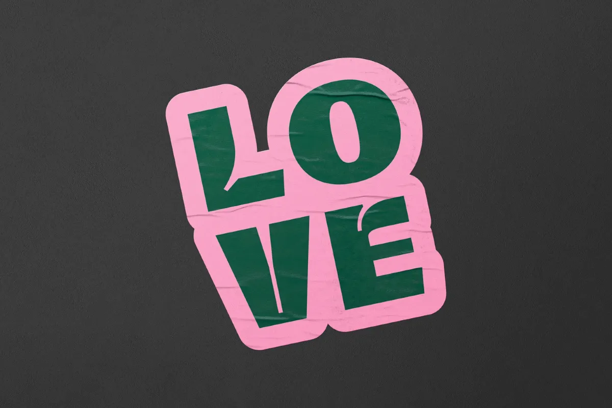 Creased Plastic Stickers Mockup